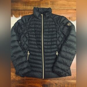 Michael Kors Packable Down Puffer Jacket – Black/Gold, Size Small